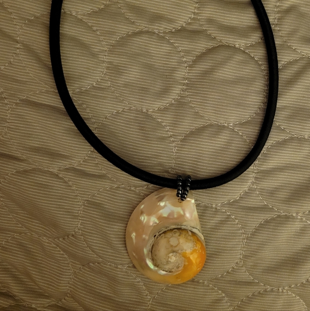 Faux Half Cut Natilus Shell Necklace